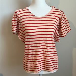 Madewell Orange Striped Women's Top